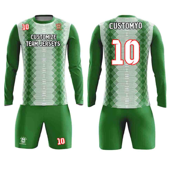 Custom Soccer Goalie Jersey Full Sublimated Club goalkeeper Uniform set Make Your Team Training Jerseys with name, number and logo839